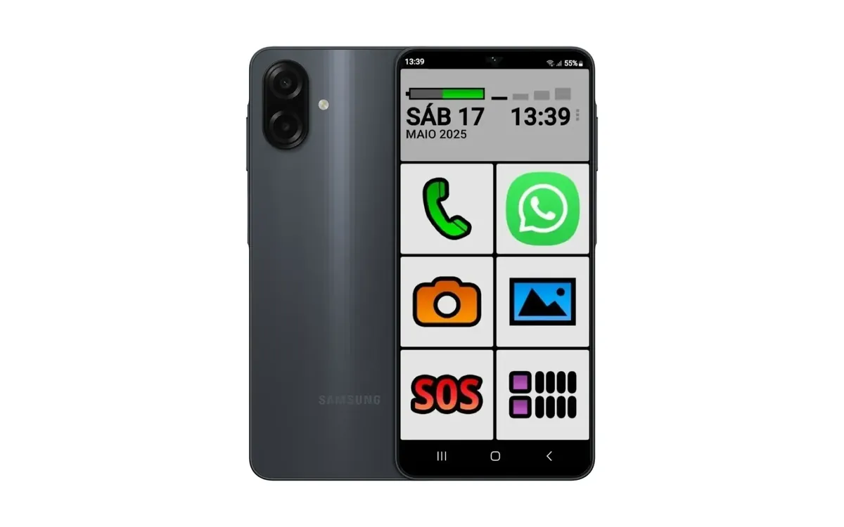 Samsung Galaxy A06 128GB dark blue with 6.7-inch display and Easy Mode for simplified use