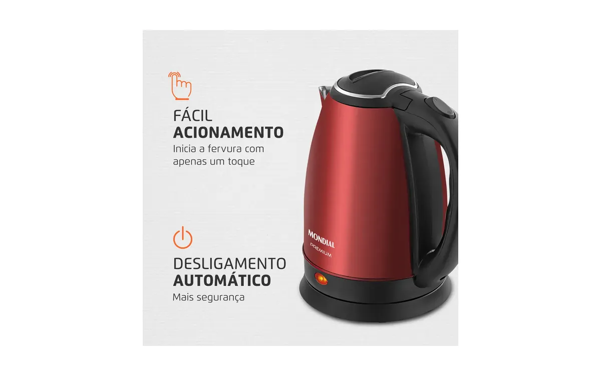 Mondial Pratic Inox electric kettle 220V
